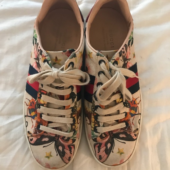 gucci women's floral sneakers